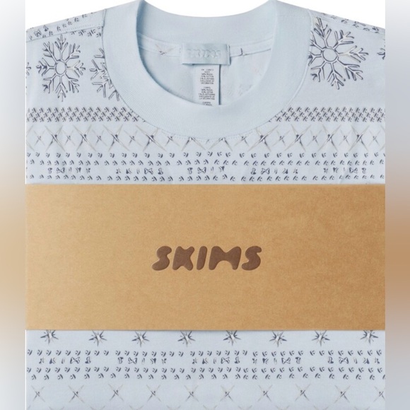 SKIMS Other - SKIMS Boyfriend T-Shirt And Boxer Set | Glacier Fair Isle